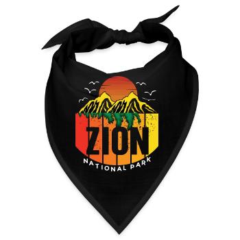 Zion Nationalpark Utah Canyon Souvenir Wandern Cam - Bandana - Schwarz - Vorne
