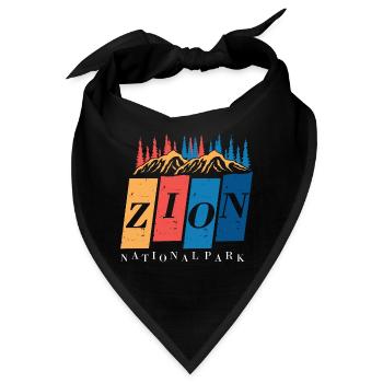 Zion Nationalpark Souvenir Canyon Utah Wandern Cam - Bandana - Schwarz - Vorne