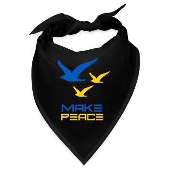 Schafft Frieden in der Ukraine. Friedensvögel - Bandana - Schwarz - Vorne