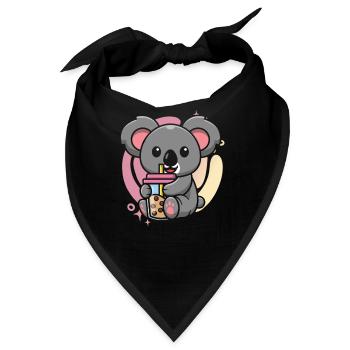 Kawaii Koala Bubble Tea Boba Tee Koala - Bandana - Schwarz - Vorne