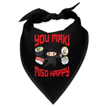 Ninja Geschenk Karate Ninjutsu Judo Samurai Japan - Bandana - Schwarz - Vorne
