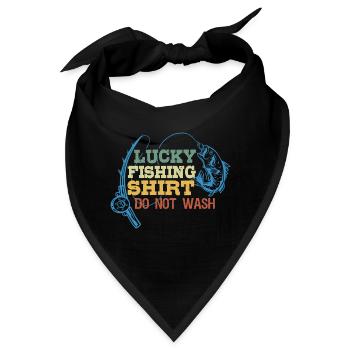 Dies Ist Mein Glückliches Fischereihemd, Waschen - Bandana - Schwarz - Vorne