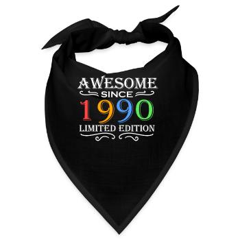 1990 - Jahrgang 1990 - Fantastisch seit 1990 - Bandana - Schwarz - Vorne