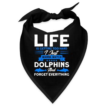 Delfin Delfin Liebhaber Tier Delfine Geschenk - Bandana - Schwarz - Vorne