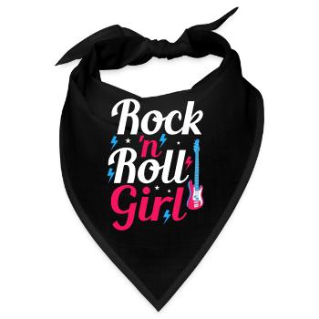 Rock N Roll Girl Retro 80s 90er Themenparty - Bandana - Schwarz - Vorne