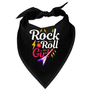 Rock N Roll Girl Retro 80s 90er Themenparty - Bandana - Schwarz - Vorne