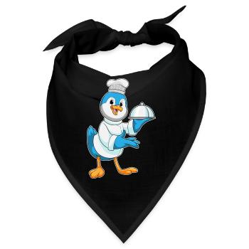Vogel Koch Servierglocke Kochen - Bandana - Schwarz - Vorne