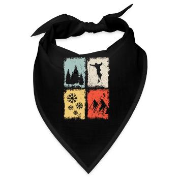 Skifahrer Skifahren Wintersport - Bandana - Schwarz - Vorne