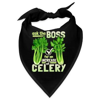 Sellerie, lustiger Spruch, Pun, Celery-Raise - Bandana - Schwarz - Vorne