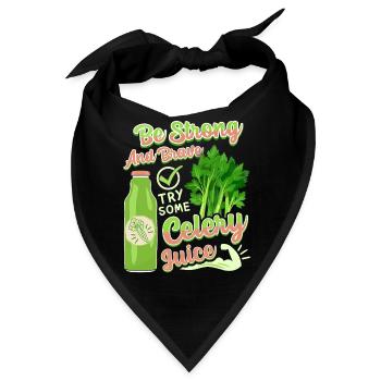 Sellerie, lustiger Spruch, Try-Celery-Juice - Bandana - Schwarz - Vorne