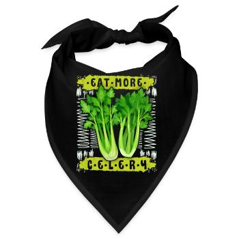 Sellerie, lustiger Spruch Eat-More-Celery - Bandana - Schwarz - Vorne