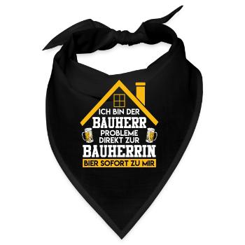 Ich bin der Bauherr Bier direkt zu mir - Bandana - Schwarz - Vorne