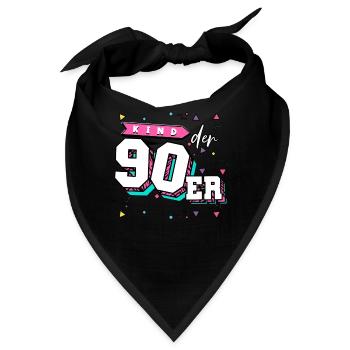 90er Jahre Kinder Der 90er - Bandana - Schwarz - Vorne