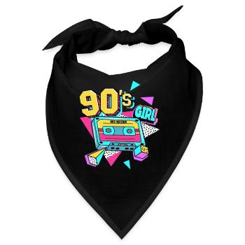 90er Jahre 90s Girl - Bandana - Schwarz - Vorne