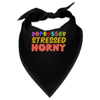 Depressiv Gestresst Geil - Bandana - Schwarz - Vorne