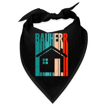 Richtfest Eigenheim Bauherr - Bandana - Schwarz - Vorne
