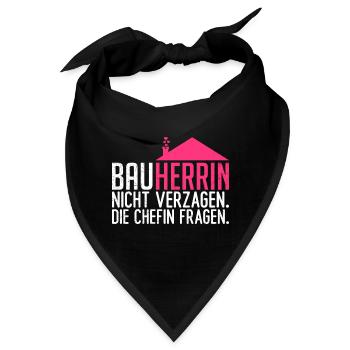 Bauherrin Eigenheim Richtfest Bauherrin - Bandana - Schwarz - Vorne