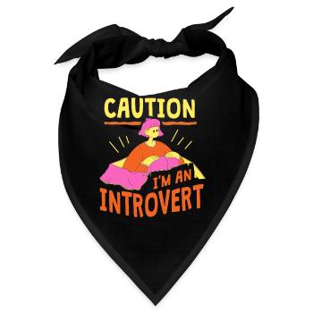 Vorsicht Ich Bin Ein Introvertierter Schüchtern - Bandana - Schwarz - Vorne