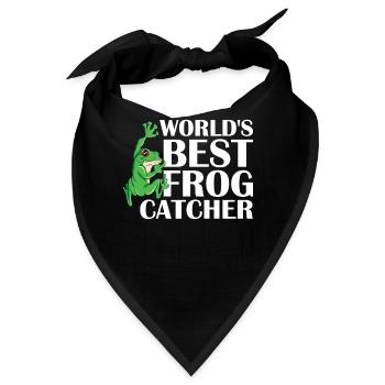 Bester Frosch Fänger der Welt mit grünem Frosch - Bandana - Schwarz - Vorne
