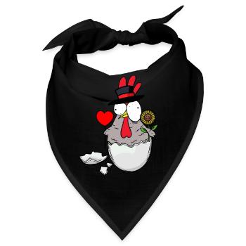 Geburtstag Huhn Glückwunsch Gratulieren Geburt - Bandana - Schwarz - Vorne