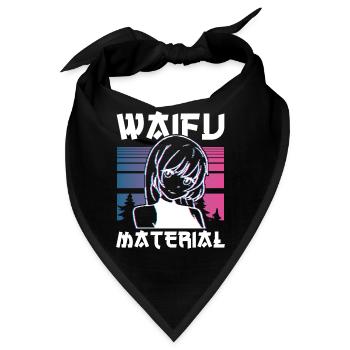 Niedliches Kawaii Waifu Material - Bandana - Schwarz - Vorne