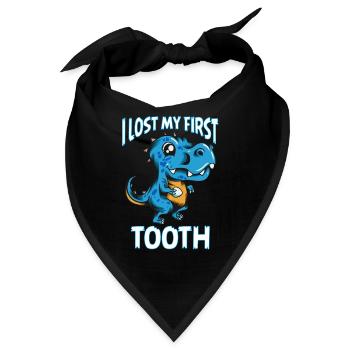 Lost my First Tooth Kinder Zahnlücke Dinodesign - Bandana - Schwarz - Vorne