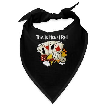 Poker Casino Poker Player Gambling Roulette Gift - Bandana - Schwarz - Vorne