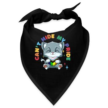 LGBTQ Katze Progressiv Stolz Herz - Bandana - Schwarz - Vorne