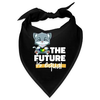 Progressiv Stolz Katze - Transgender Genderqueer - Bandana - Schwarz - Vorne