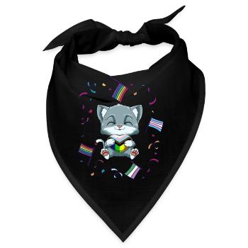 LGBTQ Progressiv Stolzes Herz - Transgender - Bandana - Schwarz - Vorne