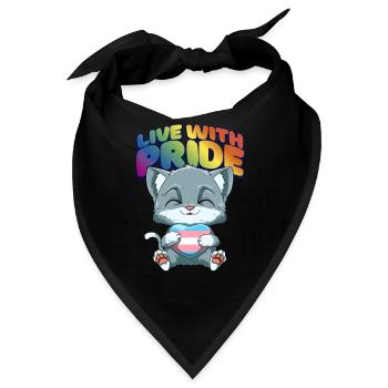 Niedliche Transgender Stolz Katze - Transgender - Bandana - Schwarz - Vorne