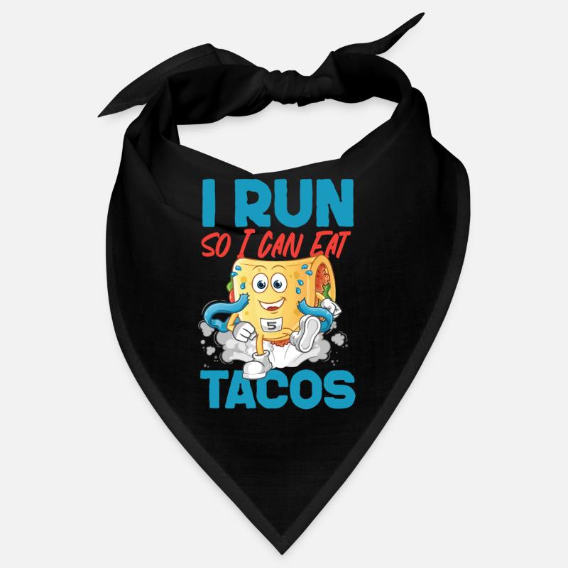 Running Runner Half Marathon Taco - Bandana - Schwarz
