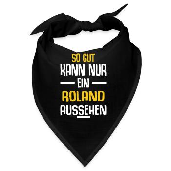 Roland Vorname Name Geburtstag - Bandana - Schwarz - Vorne