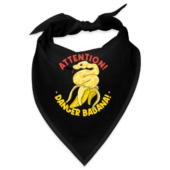 Banana Ball Python Achtung Gefährliche Banane - Bandana - Schwarz - Vorne