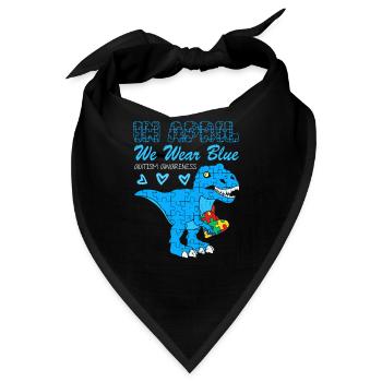 Autismus Kampf Aufklärung Autist Autisten Puzzle - Bandana - Schwarz - Vorne