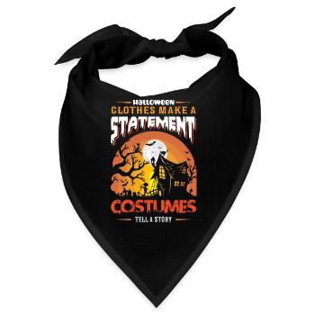 Happy Halloween Party Hexe Fledermaus Grusel Spuk - Bandana - Schwarz - Vorne