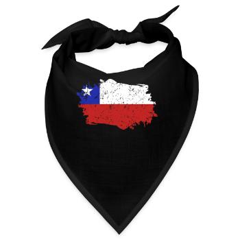 Chile Flagge Grunge Chile Fahne - Bandana - Schwarz - Vorne