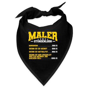 Maler Stundenlohn - Bandana - Schwarz - Vorne