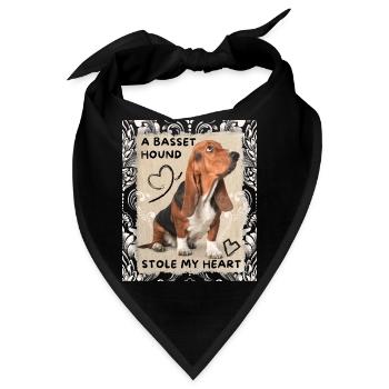 Basset-Hound, Basset lustiger Spruch - Bandana - Schwarz - Vorne