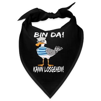 Nordsee Möwe Ostsee Urlaub Bin Da Kann Losgehen - Bandana - Schwarz - Vorne