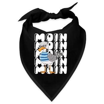 Norddeutsch Möwe Mit Sonnenbrille Ostseeurlaub - Bandana - Schwarz - Vorne