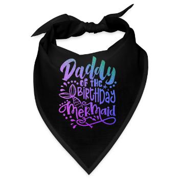 Papa der Geburtstags-Meerjungfrau passenden Familie - Bandana - Schwarz - Vorne