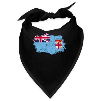 Fiji Flagge Grunge Fiji Fahne - Bandana - Schwarz - Vorne
