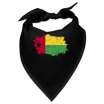 Guinea Bissau Flagge Grunge Guinea Bissau Fahne - Bandana - Schwarz - Vorne