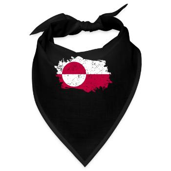 Grönland Flagge Grunge Grönland Fahne - Bandana - Schwarz - Vorne