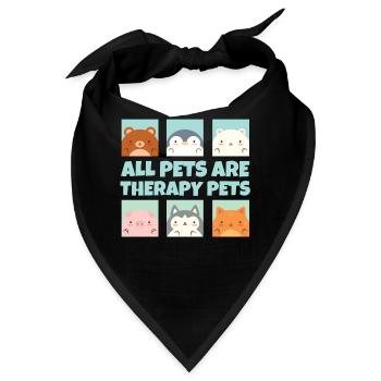 Alle Haustiere sind Therapie Haustiere Tiertherapi - Bandana - Schwarz - Vorne