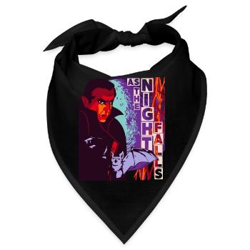 Horror Drakula Vampir, Fledermaus, lustiger Spruch - Bandana - Schwarz - Vorne