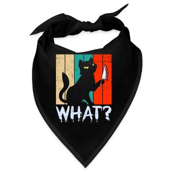 Gruselige Mörder Halloween Katze - Bandana - Schwarz - Vorne