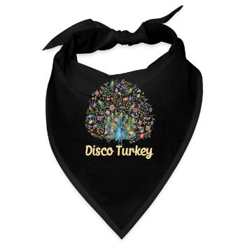 Disco Türkei Lustige Pfauenfedern Fancy Thanks - Bandana - Schwarz - Vorne
