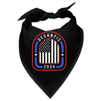 DeSantis 2024 Shirt, USA-Flaggen-T-Stück, Amerika - Bandana - Schwarz - Vorne
